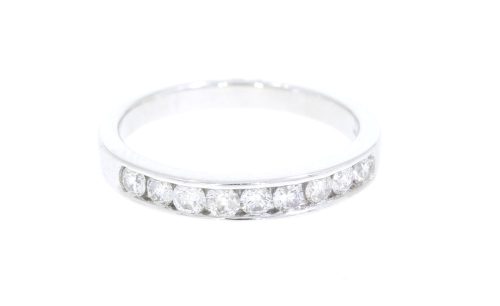 Diamond & Gold Jewellery 9ct White Gold Nine Stone Brilliant Cut Diamond Eternity Ring