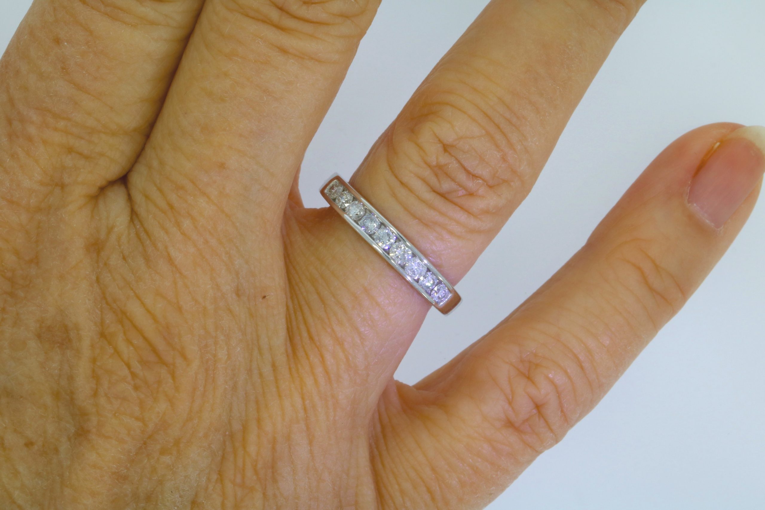 Diamond & Gold Jewellery 9ct White Gold Nine Stone Brilliant Cut Diamond Eternity Ring