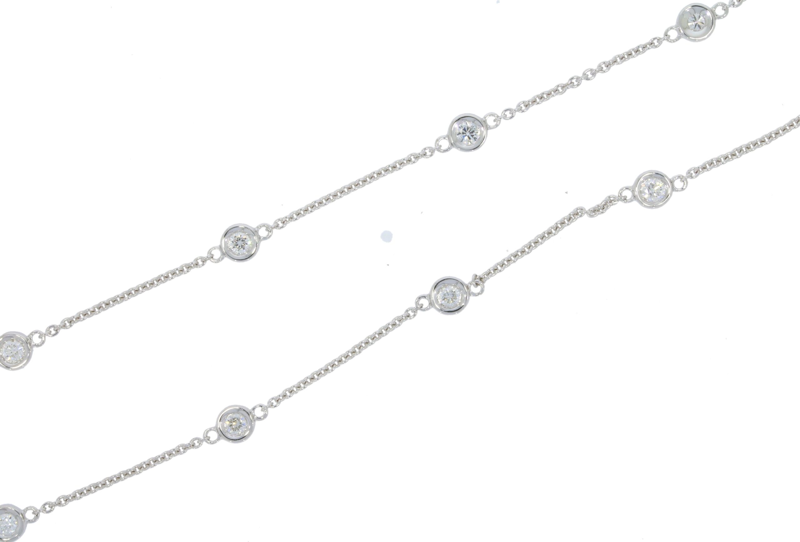 Diamond & Gold Jewellery 18ct White Gold 1ct Spectacle Set Brilliant Cut Diamond Necklace