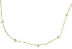 Diamond & Gold Jewellery 9ct Yellow Gold 50pts Spectacle Set Brilliant Cut Diamond Necklace