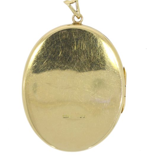 Diamond & Gold Jewellery 9ct Yellow Gold Engraved Large Locket Secondhand