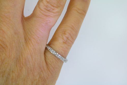 Diamond & Gold Jewellery Princess Cut 30pts Diamond Platinum Half Eternity Band Ring Secondhand