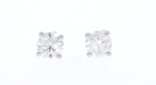 Diamond & Gold Jewellery Platinum GIA Certificated 1ct Brilliant Cut Diamond Stud Earrings