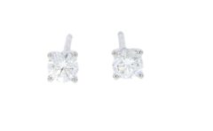Diamond & Gold Jewellery Platinum GIA Certificated 52pts Brilliant Cut Diamond Stud Earrings