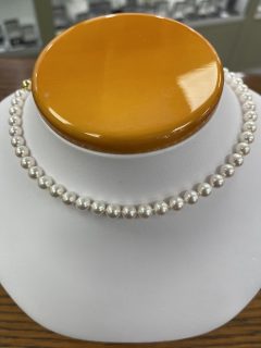 Diamond & Gold Jewellery Cultured Pearls 7mm Necklace with 18ct Gold Clasp