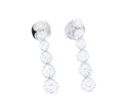 Diamond & Gold Jewellery 18ct 93pts Six Stone Diamond Drop Earrings