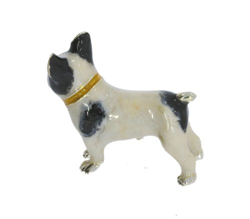 Domestic Pets Saturno Sterling Silver & Enamel French Bulldog Breed Figurine