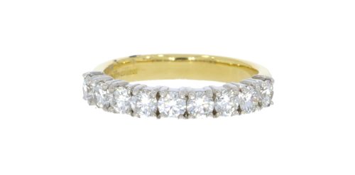 Diamond & Gold Jewellery 18ct Yellow & White Gold 9 Stone Diamond Eternity Band Ring