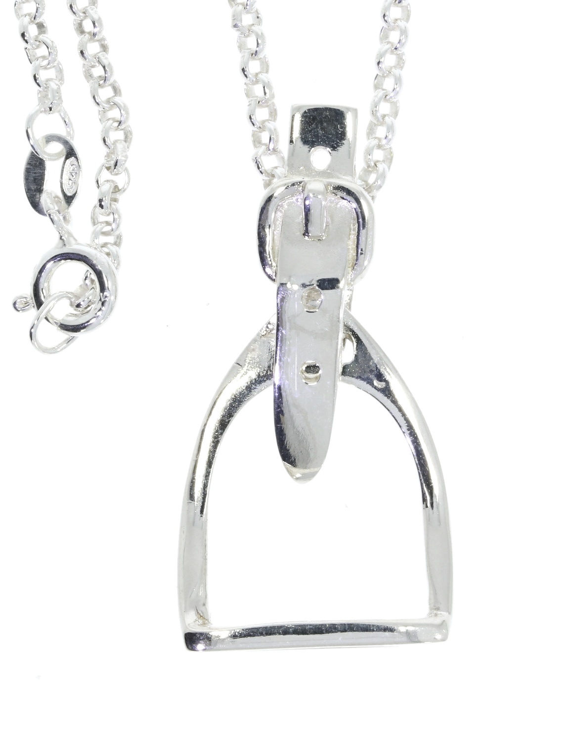 Equestrian Jewellery Collection Sterling Silver Stirrup Pendant & Sterling Silver Belcher Chain