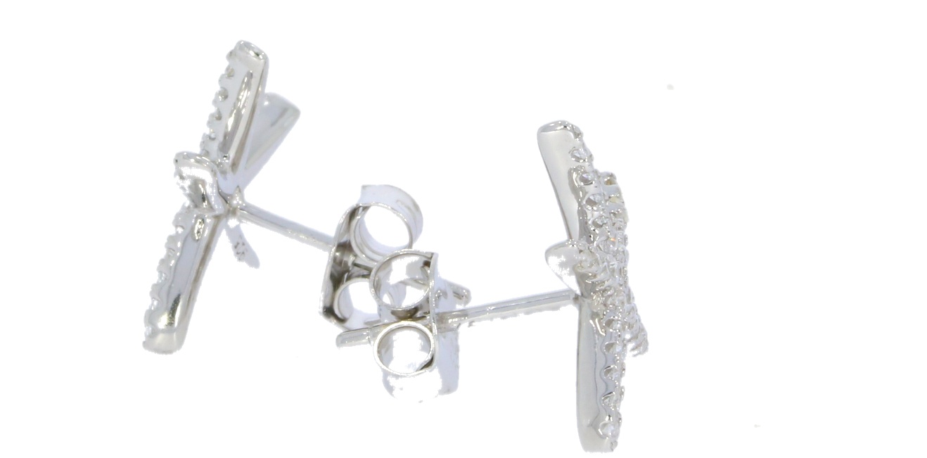 Earrings Sterling Silver Cubic Zirconia Starfish Shaped Stud Earrings