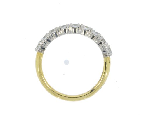 Diamond & Gold Jewellery 18ct Yellow & White Gold 9 Stone Diamond Eternity Band Ring