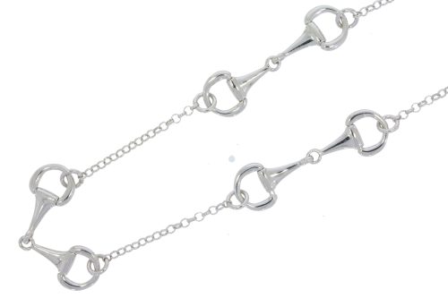 Equestrian Jewellery Collection Sterling Silver Snaffle Bit Belcher Link Necklace Equestrian