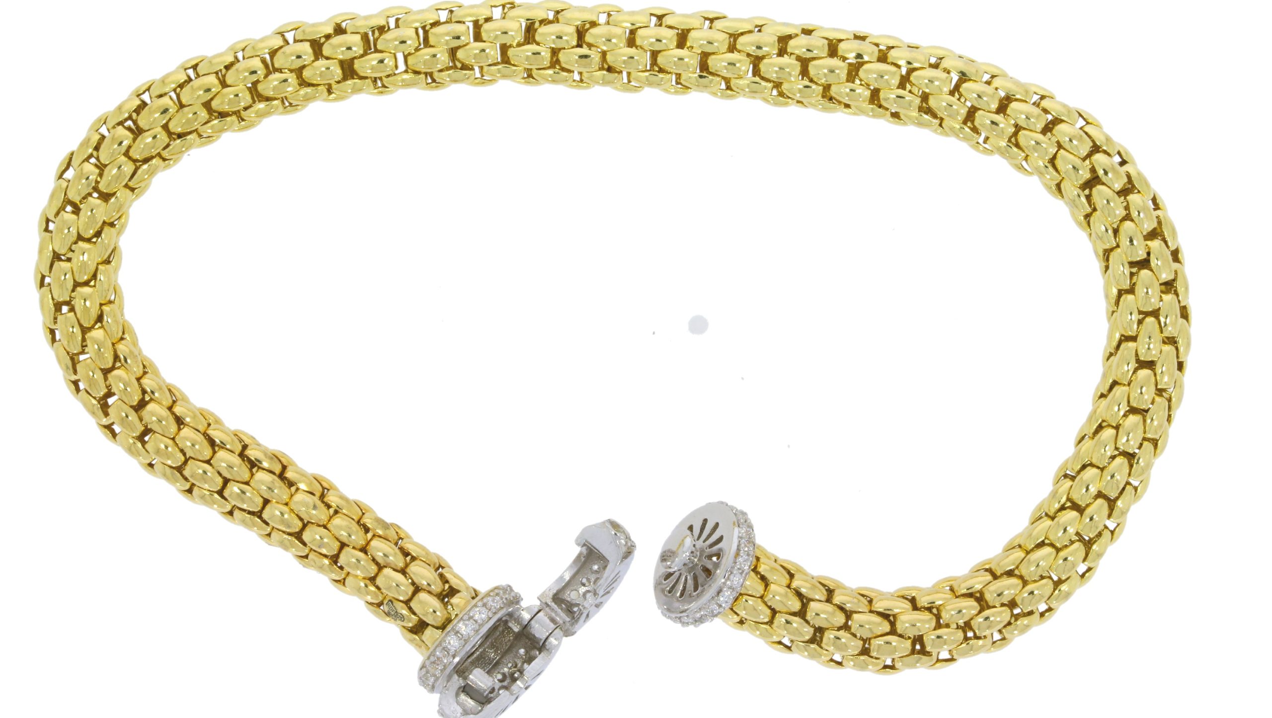 Bracelets Sterling Silver/Yellow Gold Plated CZ Rope Effect Bracelet