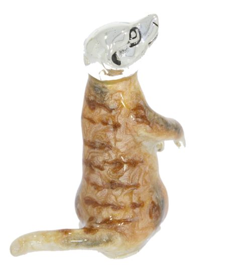 International Wildlife Saturno Sterling Silver & Enamel Small Standing Meerkat