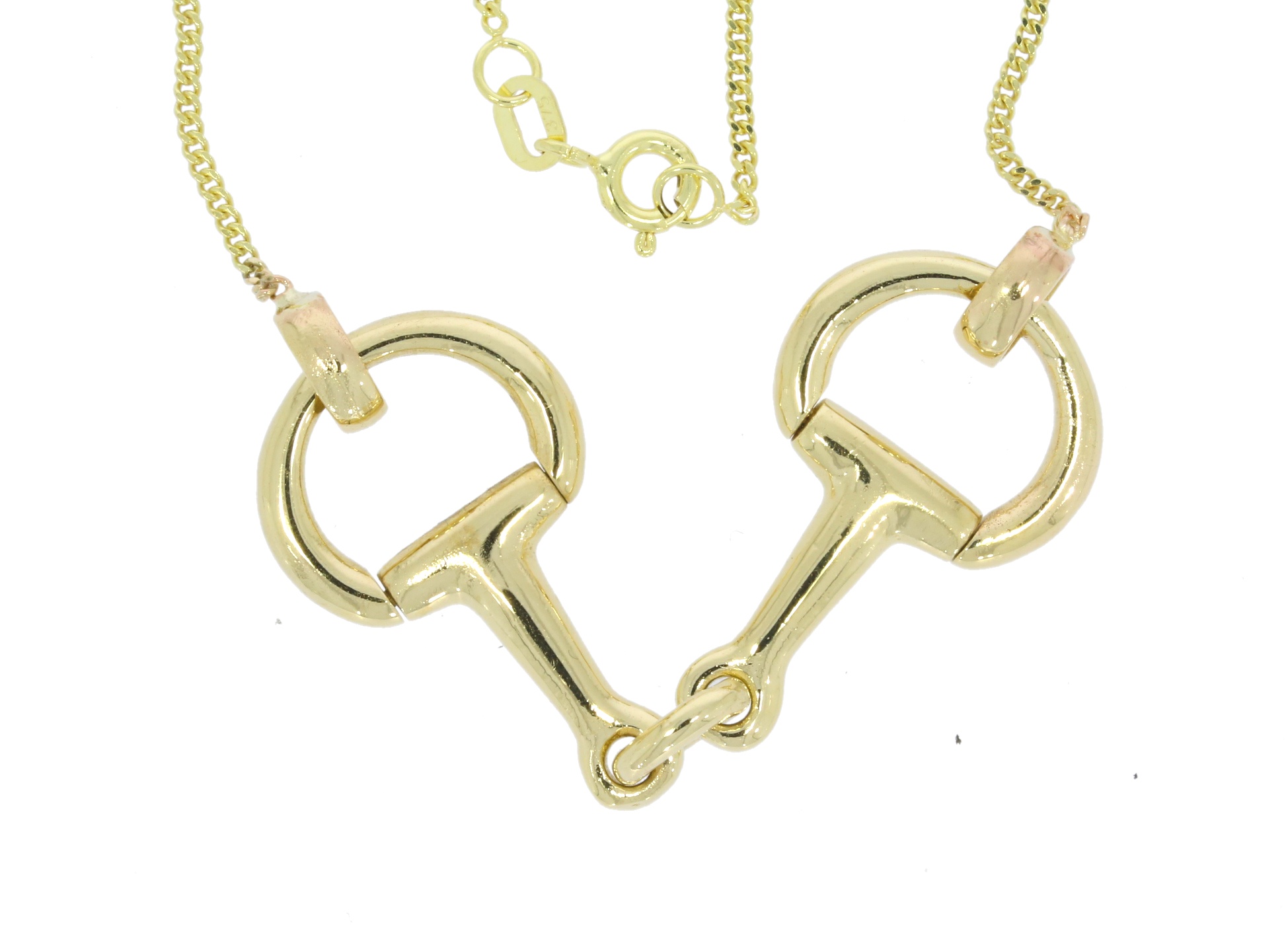 Equestrian Jewellery Collection 9ct Yellow Gold Snaffle Bit Horse Equestrian Design Pendant