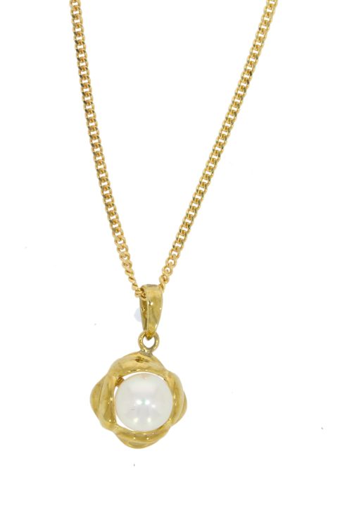 Diamond & Gold Jewellery 9ct Yellow Gold Freshwater Pearl Pendant & Chain