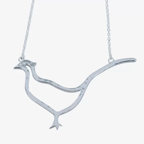 Necklaces Sterling Silver Hammered Pheasant Necklace