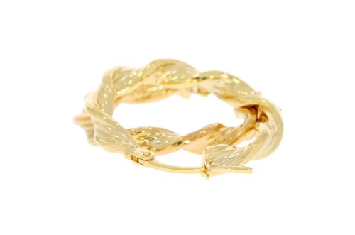 Diamond & Gold Jewellery 9ct Yellow Gold Twist Hoop Earrings