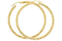 Diamond & Gold Jewellery 9ct Yellow Gold Large Twist Hoop Earrings