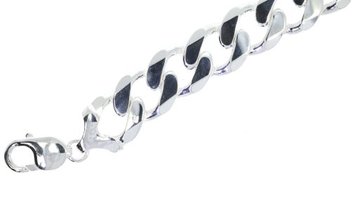 Bracelets Sterling Silver Heavy Solid Curb Mans Bracelet