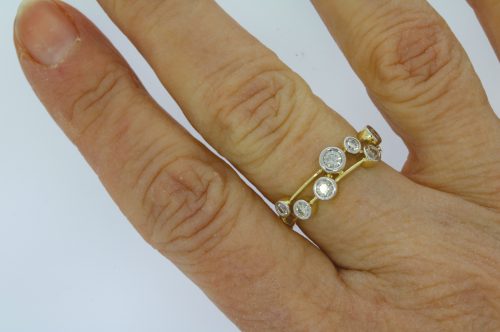 Diamond & Gold Jewellery 9ct Yellow Gold 50pts Diamond Bubble Ring