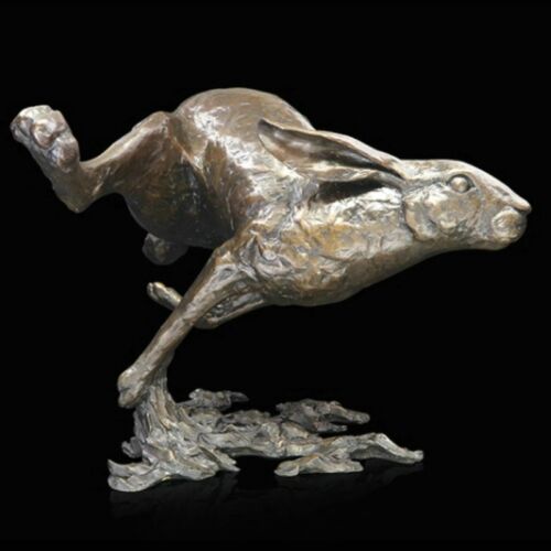 British Wildlife Solid Bronze Full Pelt – Hare Sculpture – Michael Simpson 942