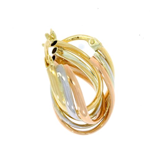 Diamond & Gold Jewellery 9ct White/Rose/Yellow Gold Twist Hoop Earrings