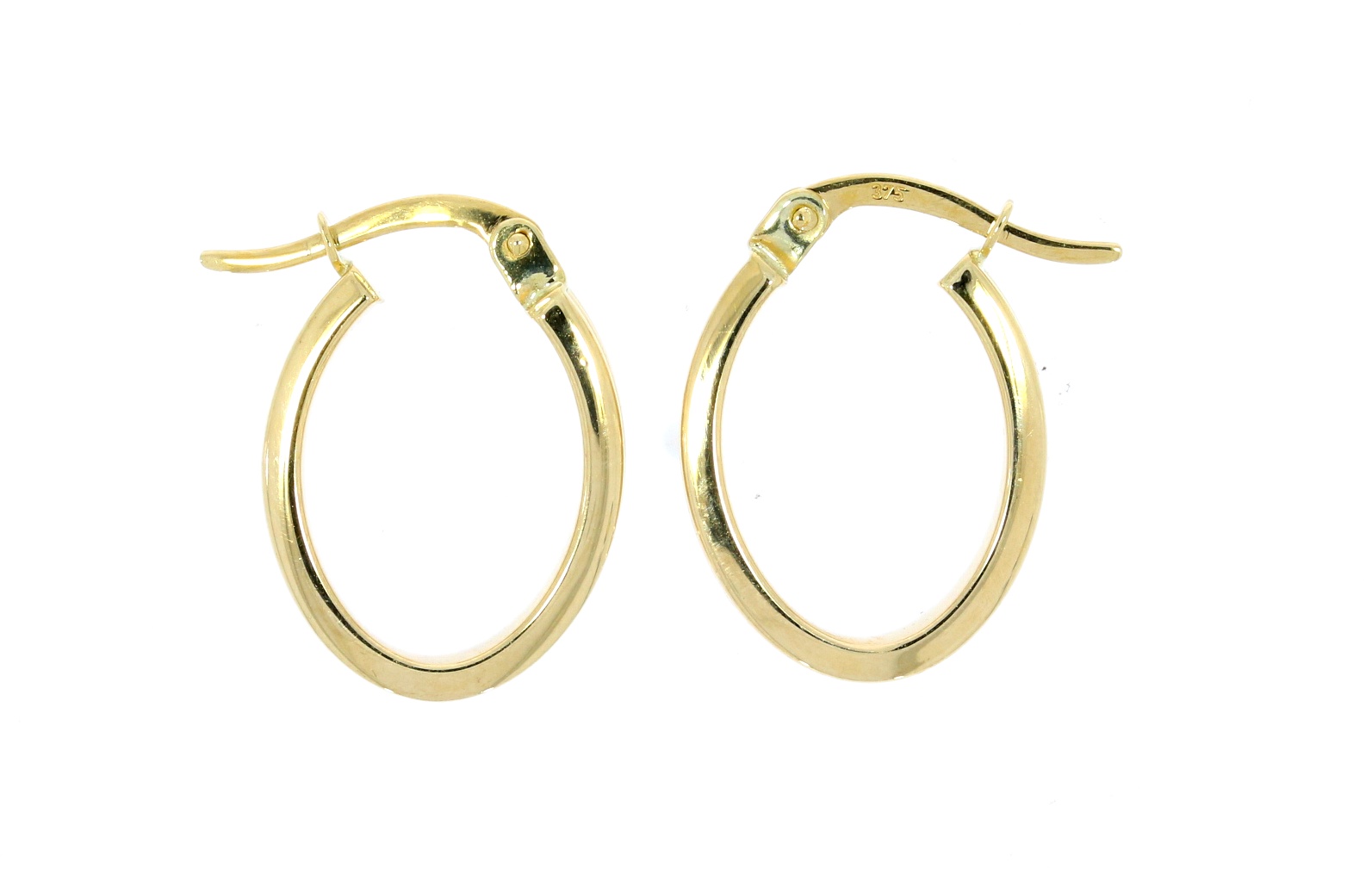 Diamond & Gold Jewellery 9ct Yellow gold Ribbed Design Hoop Earrings