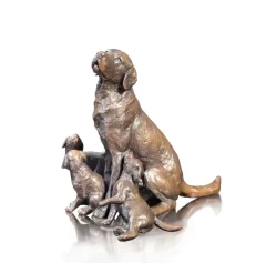 Bronze Sculptures Solid Bronze Labrador with Puppies (1129) by Michael Simpson