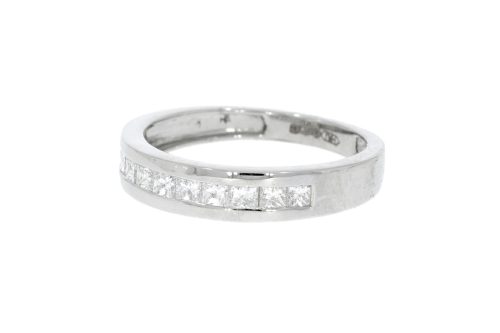 Diamond & Gold Jewellery Platinum 50pts Princess Cuit Diamond Eternity Band Ring