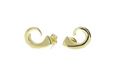Diamond & Gold Jewellery 9ct Yellow Gold Curled Nail Farrier Design Earrings