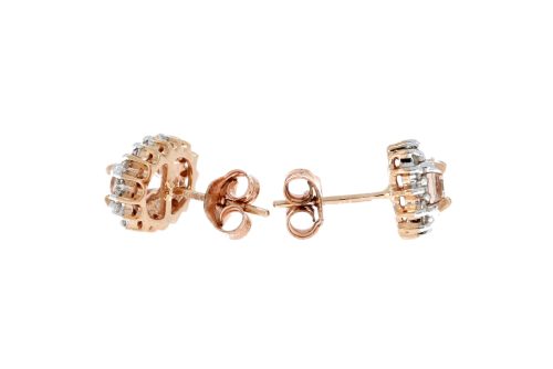Diamond & Gold Jewellery 9ct Rose Gold Morganite & Diamond Earrings