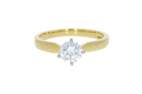 Diamond & Gold Jewellery 18ct Yellow Gold 62pts Diamond Solitaire Ring Secondhand