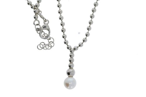 Pendants Sterling Silver & Pearl Bobble Pendant Necklace