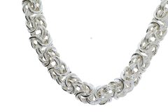 Necklaces Sterling Silver Flat Link Byzantine Handcrafted Necklace/Chain
