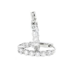 Diamond & Gold Jewellery 18ct White Gold 1ct 49pts Brilliant Cut Diamond Hoop Earrings