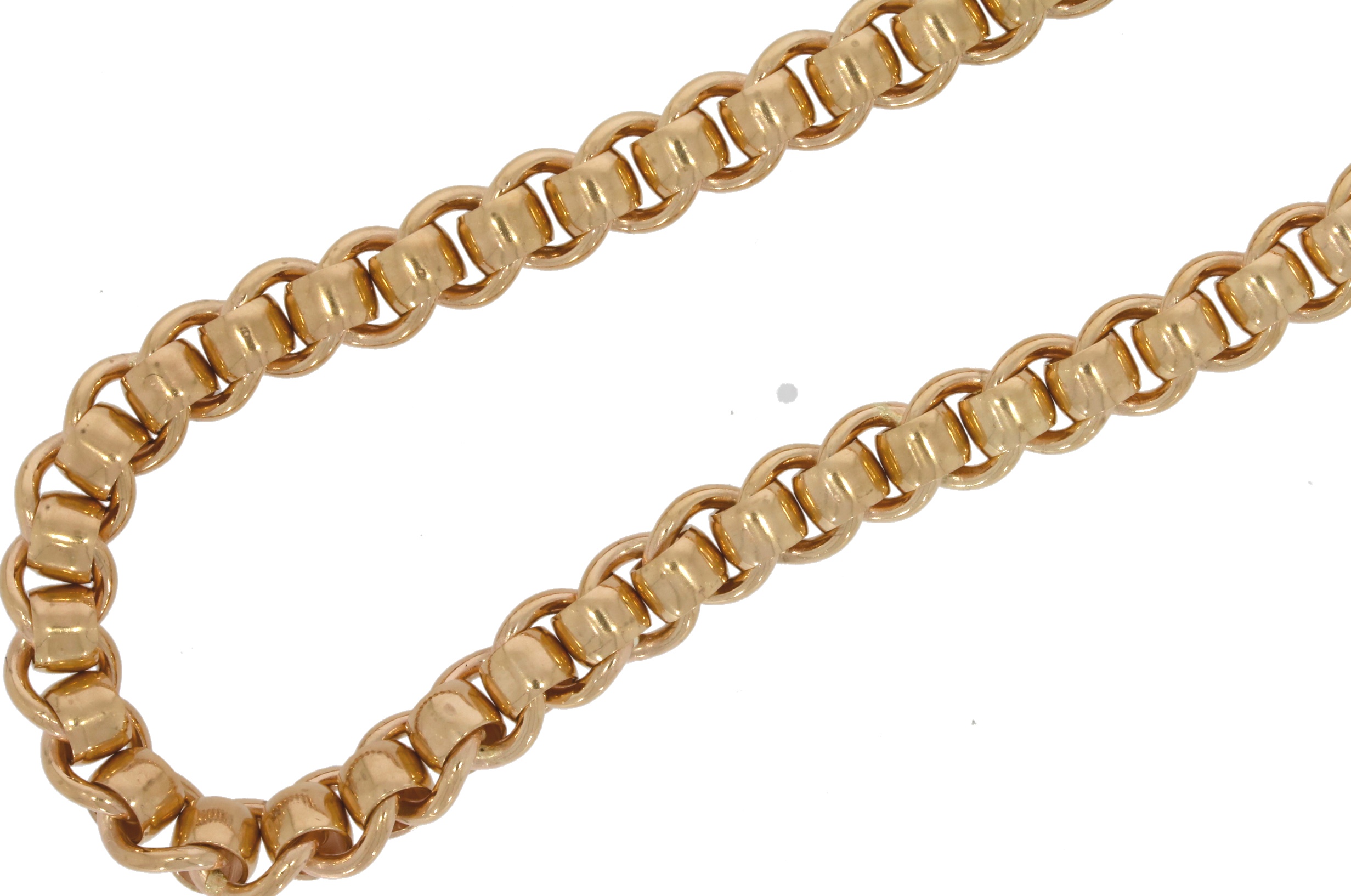 Diamond & Gold Jewellery 9ct Rose Gold Solid Roller Ball Link Necklace Secondhand