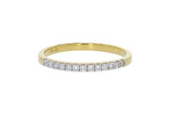 Diamond & Gold Jewellery 18ct Yellow Gold 20pts Diamond Half Hoop Eternity Ring Band
