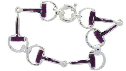 Bracelets Sterling Silver & Enamel Snaffle Bit Bracelet Equestrian Design