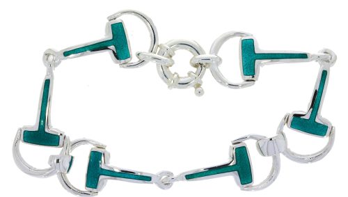 Bracelets Sterling Silver & Enamel Snaffle Bit Bracelet Equestrian Design