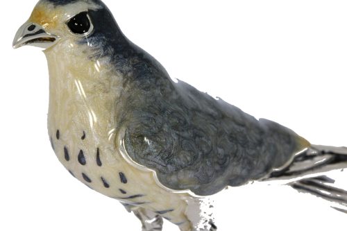 British Wildlife Saturno Sterling Silver & Enamel Falcon Bird Figurine