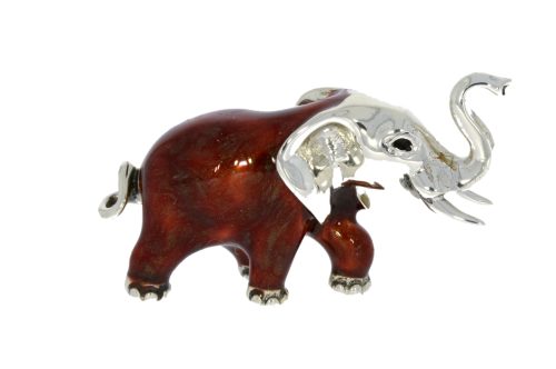 International Wildlife Saturno Sterling Silver & Enamel Large Elephant