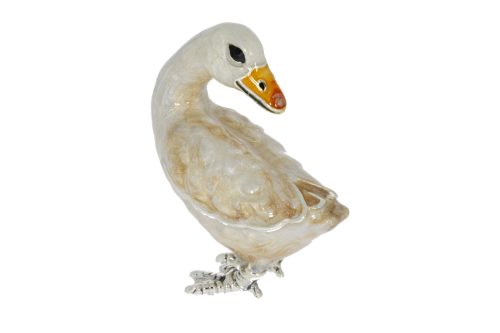 British Wildlife Saturno Sterling Silver & Enamel Medium Duck Figurine