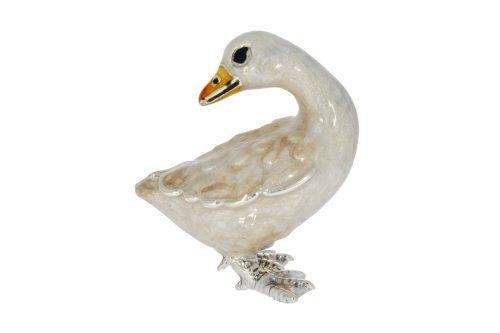 British Wildlife Saturno Sterling Silver & Enamel Medium Duck Figurine