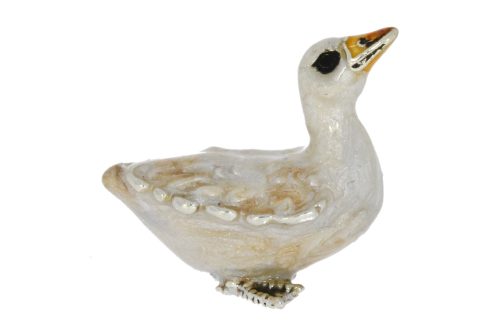 British Wildlife Saturno Sterling Silver & Enamel Small Duck Figurine
