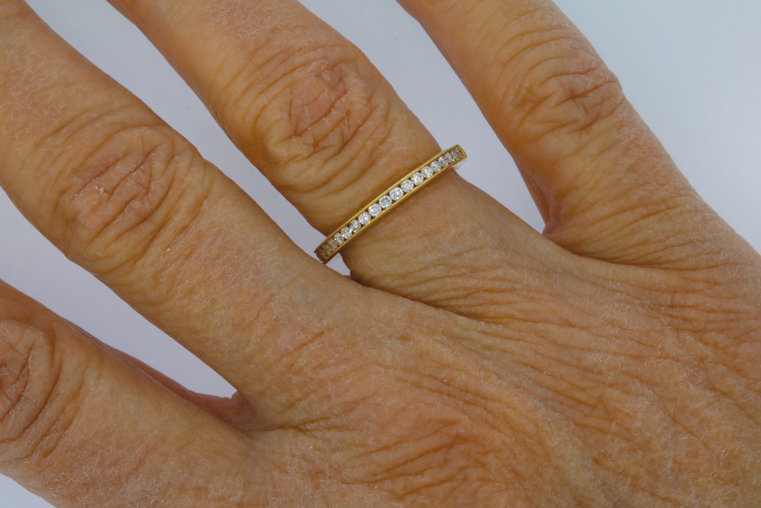 Diamond & Gold Jewellery 18ct Yellow Gold 34pts Channel Set Diamond Half Hoop Eternity Ring